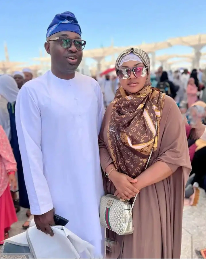 Mercy Aigbe and Husband Join Thousands for Jummah Mubarak Prayers in Medina.