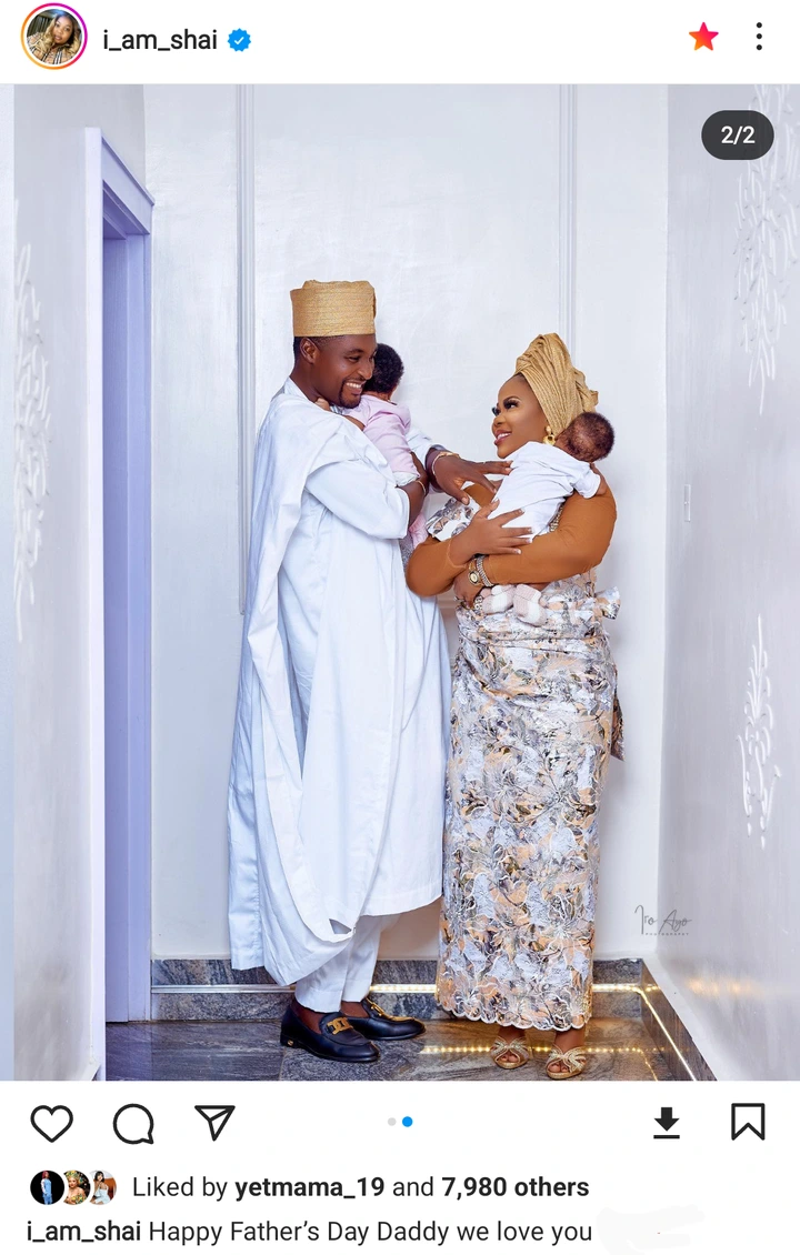 Actor Adeniyi Johnson Reacts As His Wife Oluwaseyi Edun Shares Photos Of Him, Herself & Their Twins