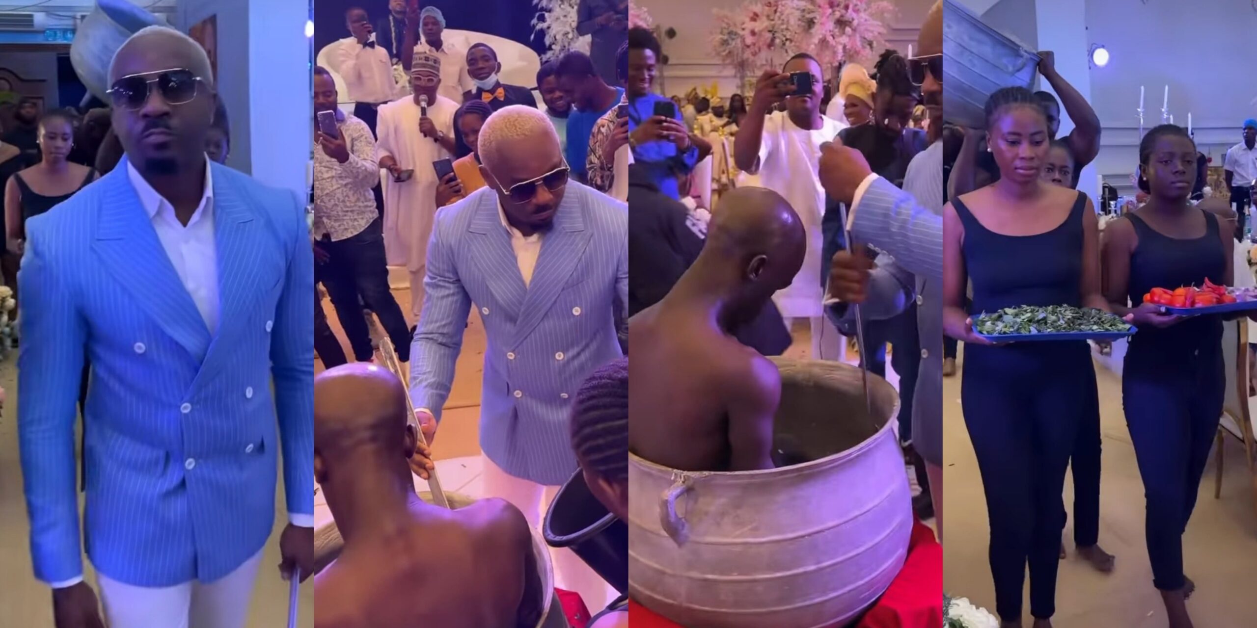 Pretty Mike's Grand Entrance at Warri Pikin's Wedding Includes a Dramatic Twist: Preparing an Unconventional Dish