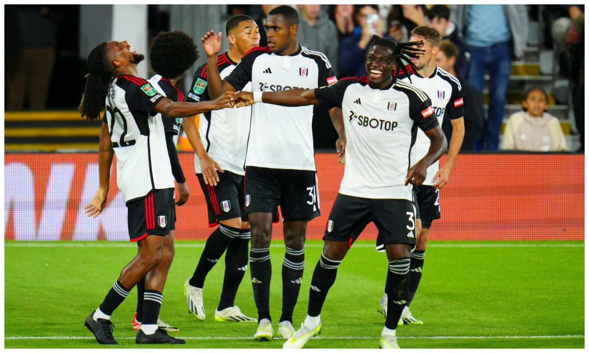 Alex Iwobi Celebrates Fulham's Carabao Cup Victory Over Norwich City