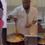"Na Chef Chi dey train Him" singer Davido's video of him hard at work in the kitchen creates a buzz online (Watch) Davido cooking