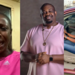 The lady cried tears of joy when Don Jazzy gifted her 5 million naira to buy a car for her children's school trips. The lady cried tears of joy when Don Jazzy gifted her 5 million naira to buy a car for her children's school trips.
